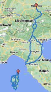 Reise auf Google Maps